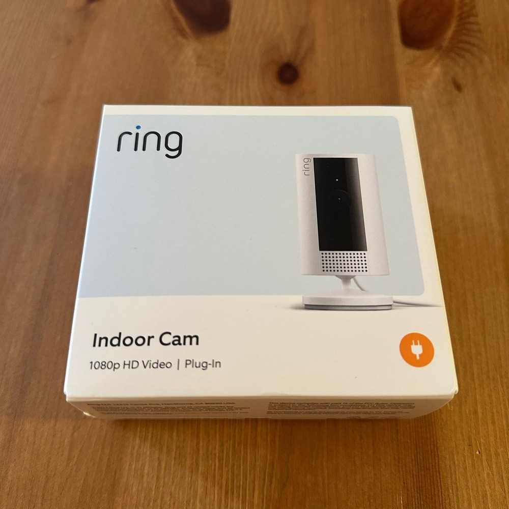 Ring Indoor Cam 1080p HD Video Plug-In Security Camera White 2nd Gen NIB